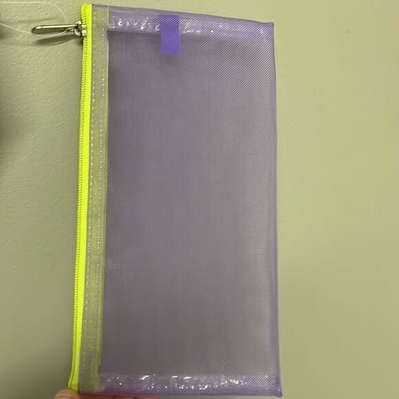 Girlfitti Purple Mesh Velcro Adjustable Body Bag w/ Mesh Wallet & Yellow Zippers - Picture 3 of 15